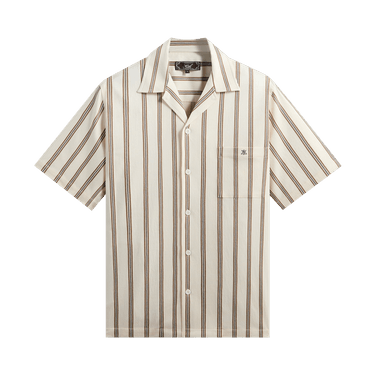 Kith Textured Stripe Thompson Camp Collar Shirt 'Sandalwood'