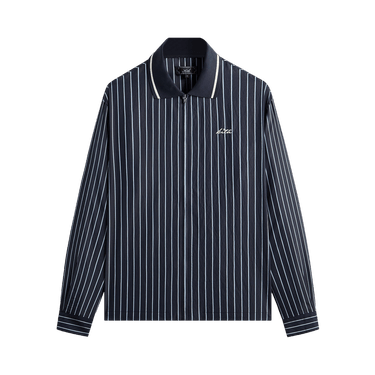 Kith Striped Poplin Long Sleeve Thompson Zip Front Shirt 'Blend'