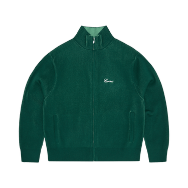 Corteiz 2 Tone Ribbed Knit Zip Up 'Green'