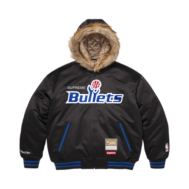 Buy Supreme x Mitchell & Ness Teams Hooded Satin Varsity Jacket