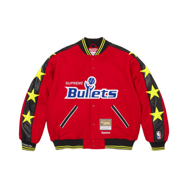 Buy Supreme x Mitchell & Ness Teams Varsity Jacket 'Red' - SS26J71