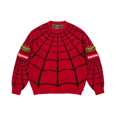 Buy Supreme x Vanson Leathers Spider-Man Sweater 'Red' - SS26SK41