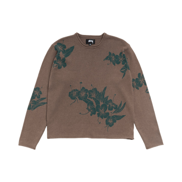 Stussy Floral Roll Neck Sweater 'Brown'