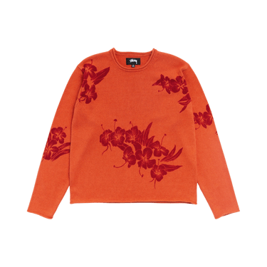 Stussy Floral Roll Neck Sweater 'Rust'