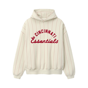 Fear of God Essentials Reds Sport Hoodie 'Oat W Red Pinstripes'
