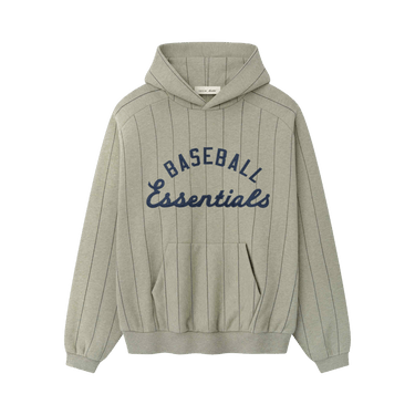 Fear of God Essentials Mlb Raglan Sport Hoodie 'Seal Heather w/ Black Pinstripes'