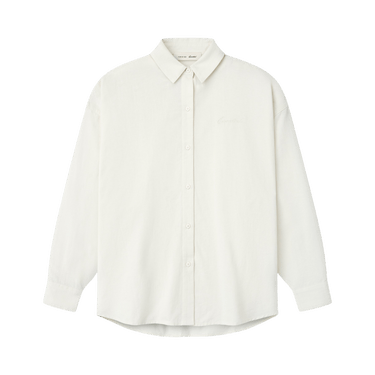 Fear of God Essentials Womens Cotton Oxford Signature Button Up Shirt 'Ivory'