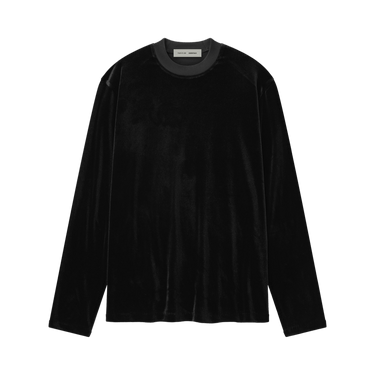 Fear of God Essentials Velour Classic Long Sleeve Tee 'Vintage Black'