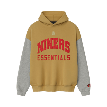 Fear of God Essentials Forty Niners Sport Hoodie 'Prairie Sand/Concrete Heather'