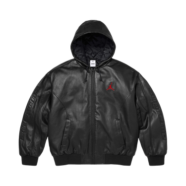 Buy Supreme x Jordan Hooded Leather Jacket 'Black' - SS26J10 BLACK