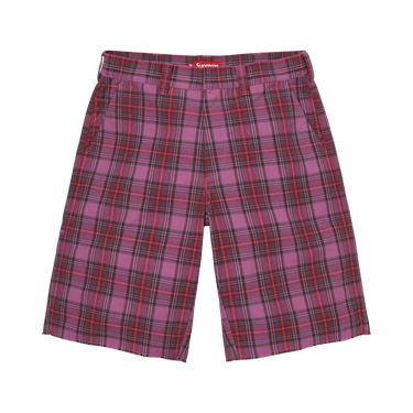 Buy Supreme Work Short 'Purple Plaid' - SS26SH19 PURPLE PLAID | GOAT