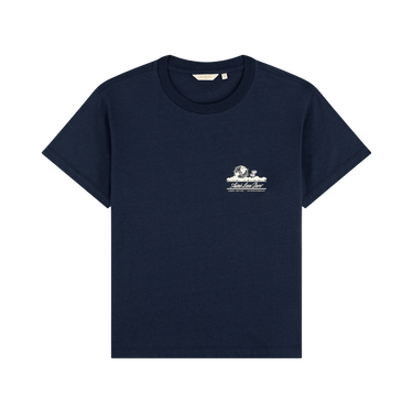 Aimé Leon Dore Cropped Aloe-Blend Unisphere Tee 'Navy Blazer'