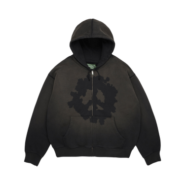 Denim Tears Peace Wreath Knockout Zip Hoodie 'Black'