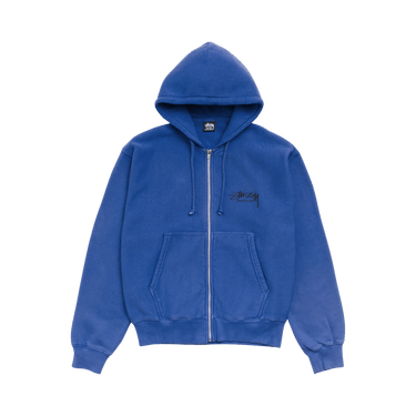 Stussy Beach Roots Zip Hoodie Garment Dyed 'Indigo'