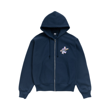 Stussy Dot Surf Puff Print Zip Hoodie 'Navy'