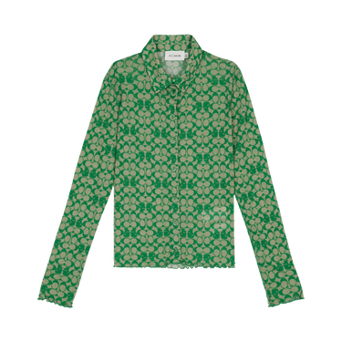 Brain Dead x Coach Printed Mesh Button Up Shirt 'Dark Green'