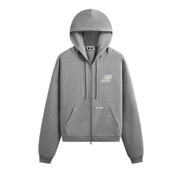 Kith x New Balance Pinstripe Braxton Zip Hoodie 'Smoke'