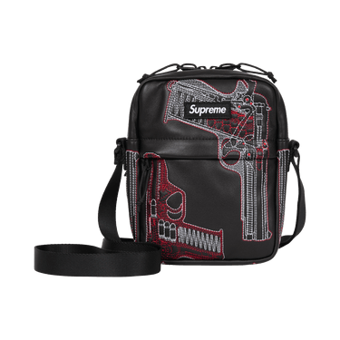 Buy Supreme Guns Embroidered Leather Shoulder Bag 'Black