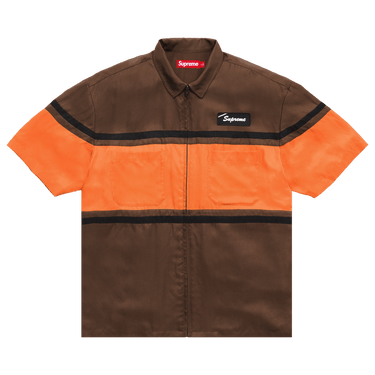 Buy Supreme Silk Zip Up Short-Sleeve Shirt 'Brown' - SS26S42 BROWN