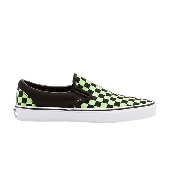 Classic Slip-on Glow Checkerboard Black/ Green