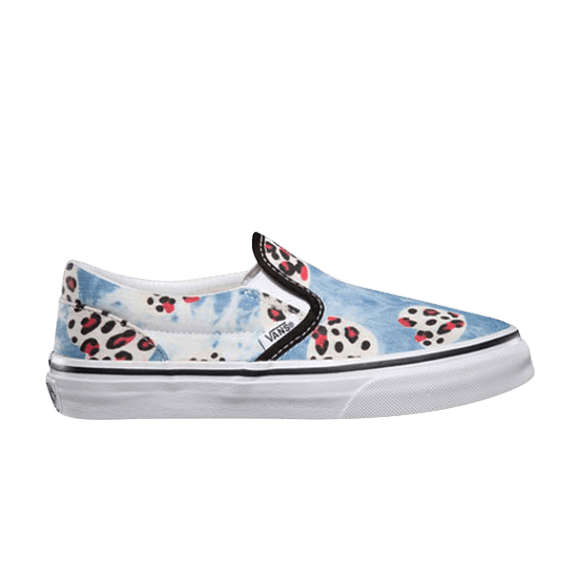 Classic Slip-on Kids 'Leopard Heart Blue'