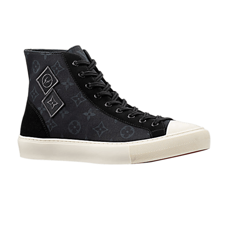 LOUIS VUITTON Navy Blue Leather Tattoo LV Logo Monogram High Top Sneakers  at 1stDibs