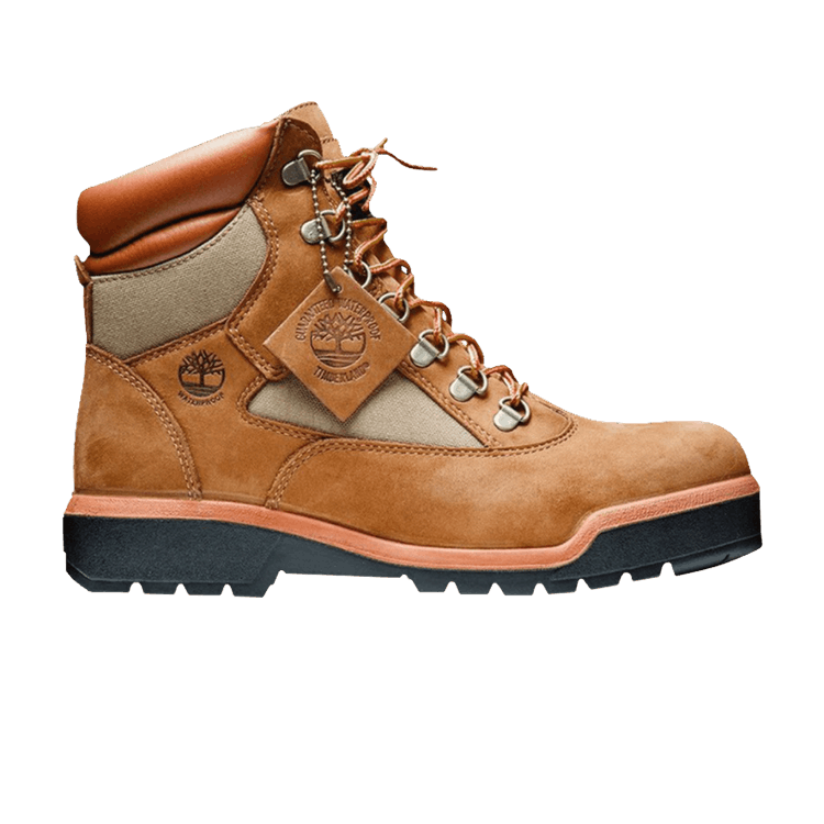 Brown leather timberland outlet field boots