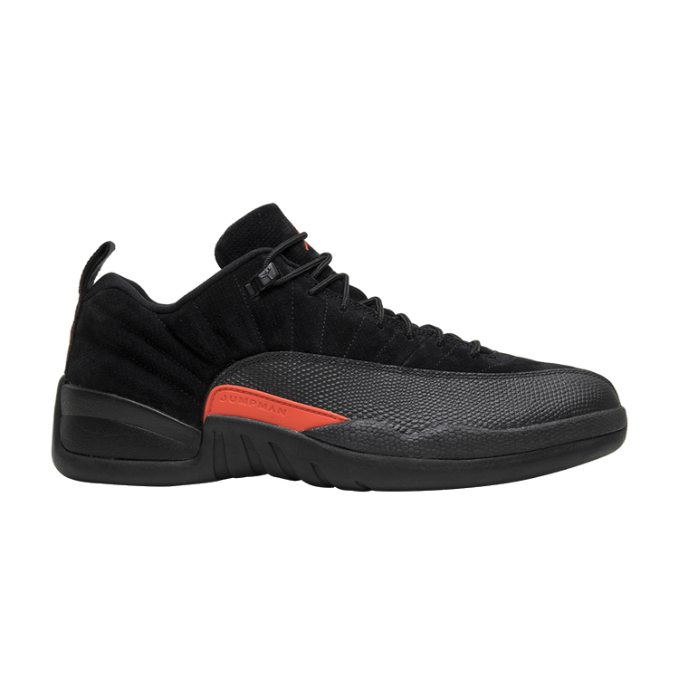 black and orange jordan 12 low