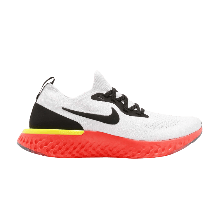 Epic react flyknit white bright crimson discount