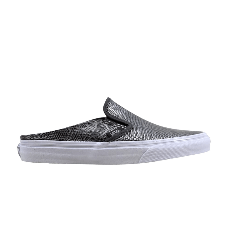 Slip-On Mule Embossed Leather 'Grey'