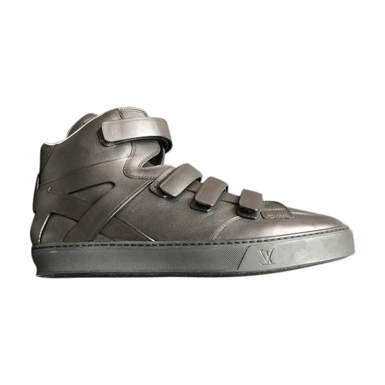 Men's LOUIS VUITTON Sneaker Size 11 Gray Leather and Suede Velcro High Top  Boxing