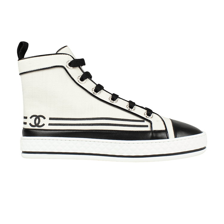 Buy Chanel High Top Trainers 'White Black' - G35935 X51755 C7600