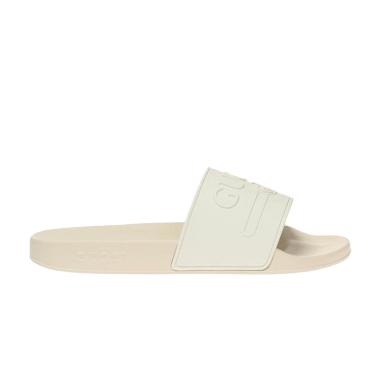 Gucci logo embossed slides clearance