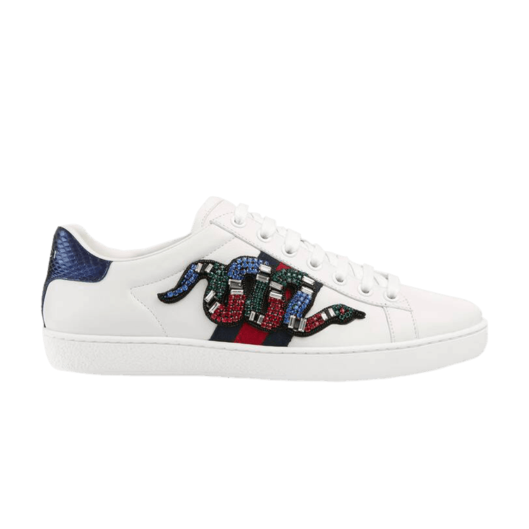 Gucci White Leather Kingsnake Ace Sneakers Size 41 Gucci