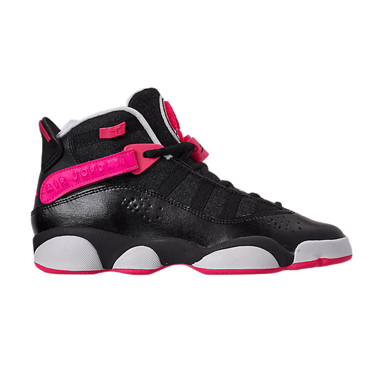 Jordan 6 Rings Kids Basketball Shoe Black Pink Size 4.5