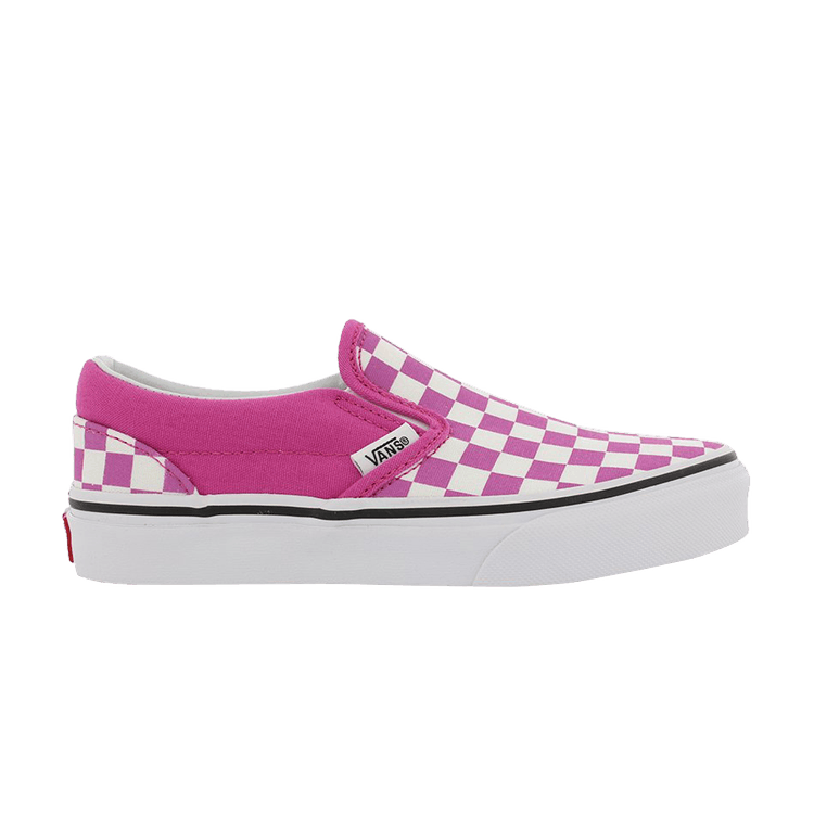 Classic Slip-On Kids 'Raspberry Rose Checkerboard'