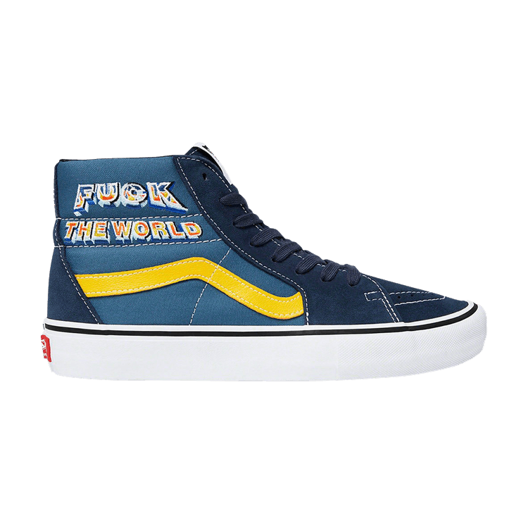 supreme×vans 26.5/us8.5 Buy Vans Supreme x Sk8 Hi 'Fuck The World - Navy