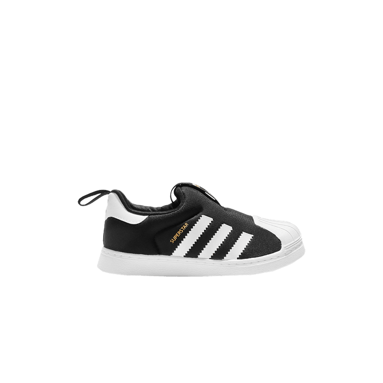 adidas Superstar 360 Black/White Toddler Kids' Shoes, Size: 7, Elastic