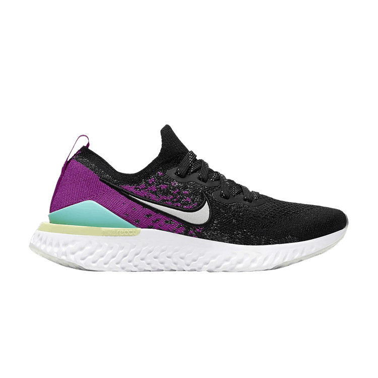 Buy Epic React Flyknit 2 GS Black Vivid Purple Aurora AQ3243 008 GOAT