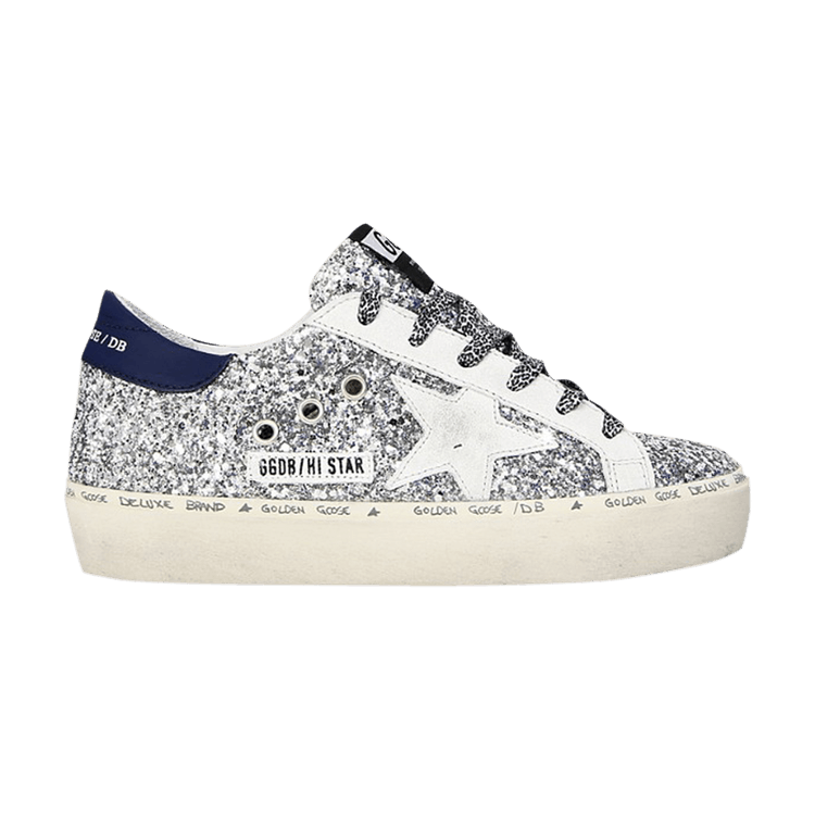 Golden goose hi hot sale star silver glitter