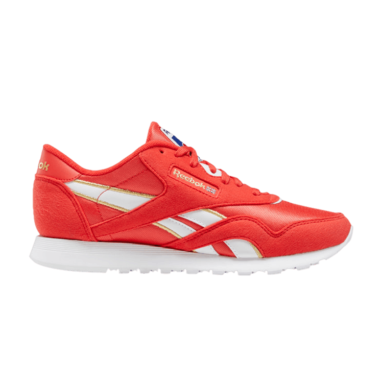 Wmns Classic Nylon 'Collage of Flags - Radiant Red'