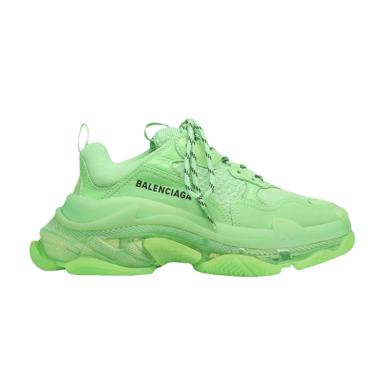 Balenciaga triple s clearance clear sole neon green