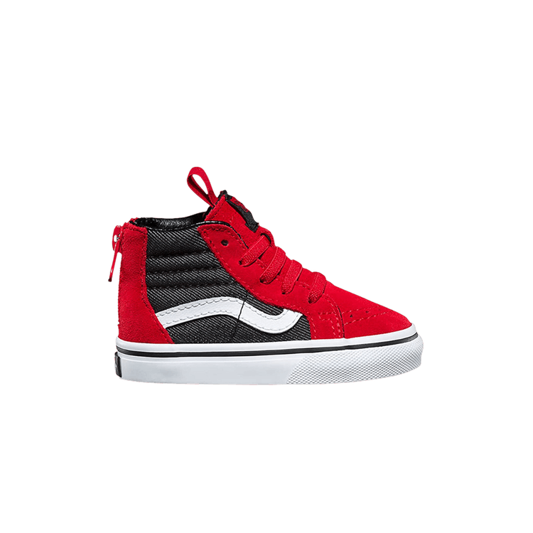 Sk8-Hi Zip Toddler 'Racing Red Black Denim'