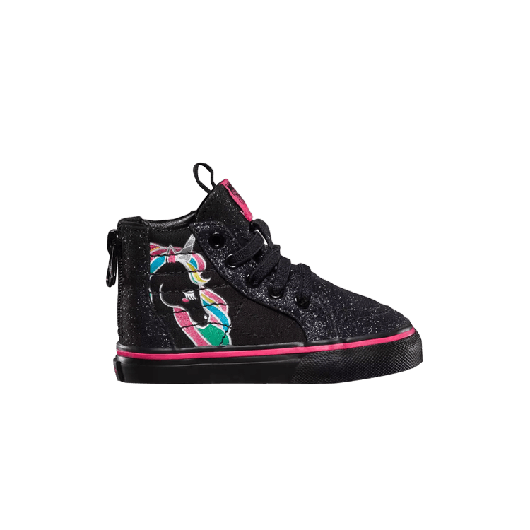 Sk8-Hi Zip Toddler 'Unicorn - Black Glitter'