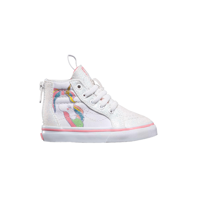 Sk8-Hi Zip Toddler 'Unicorn - White Glitter'