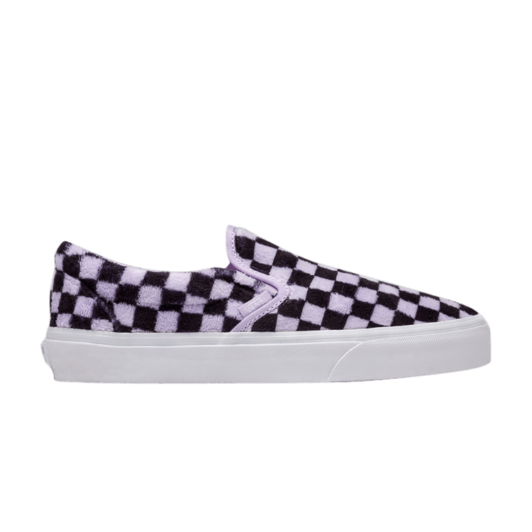 Classic Slip-On 'Furry Checkerboard - Pastel Lilac'