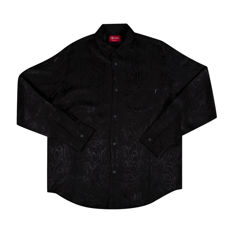 Supreme Snakeskin Jacquard Shirt 'Black'