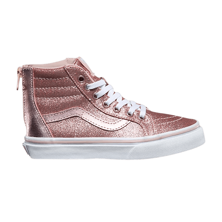 Sk8-Hi Zip Kids 'Glitter - Metallic Blush'