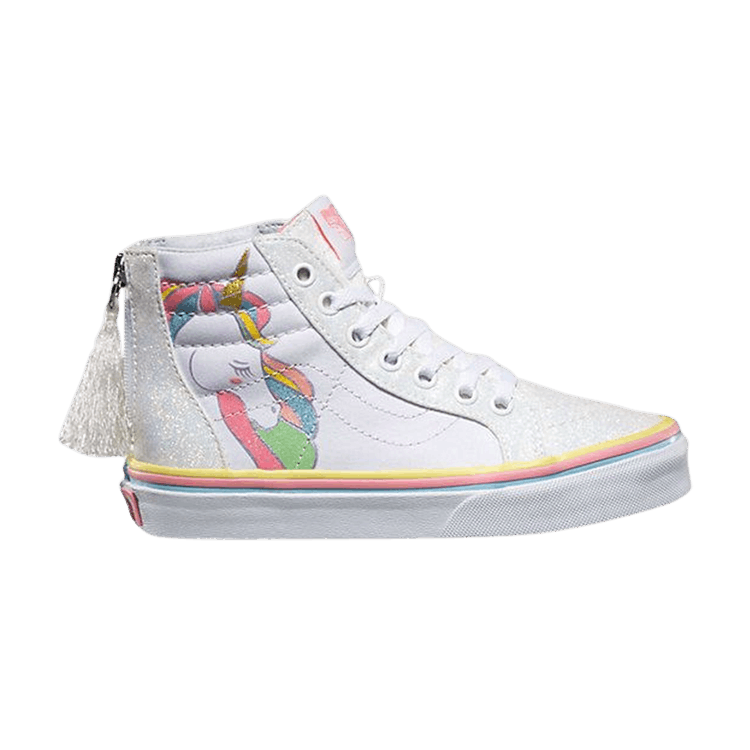 Sk8-Hi Zip Kids 'Unicorn - White Glitter'