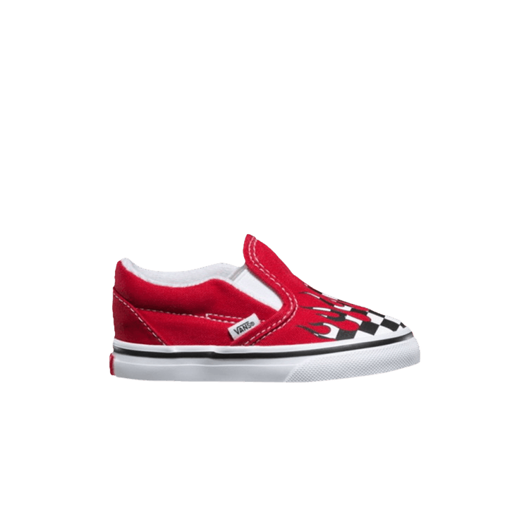 Classic Slip-On Toddler 'Checker Flame - Racing Red'